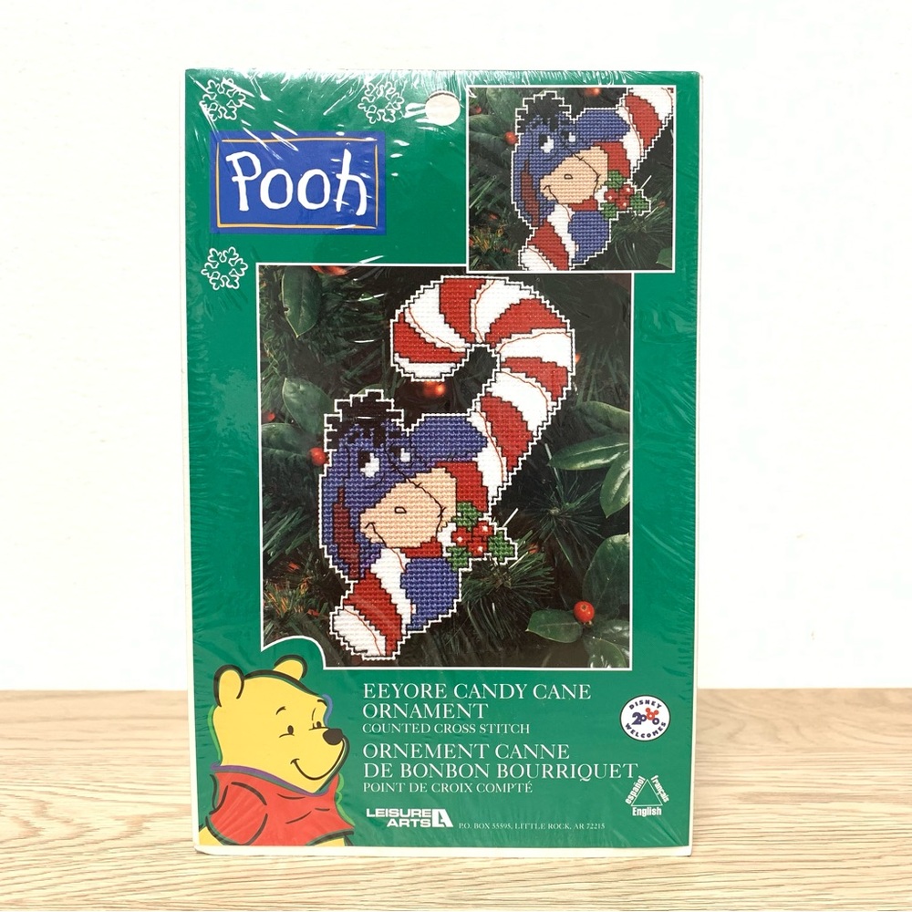 Vintage‎ Winnie the Pooh Eeyore Christmas Ornament Cross Stitch Kit NEW SEALED